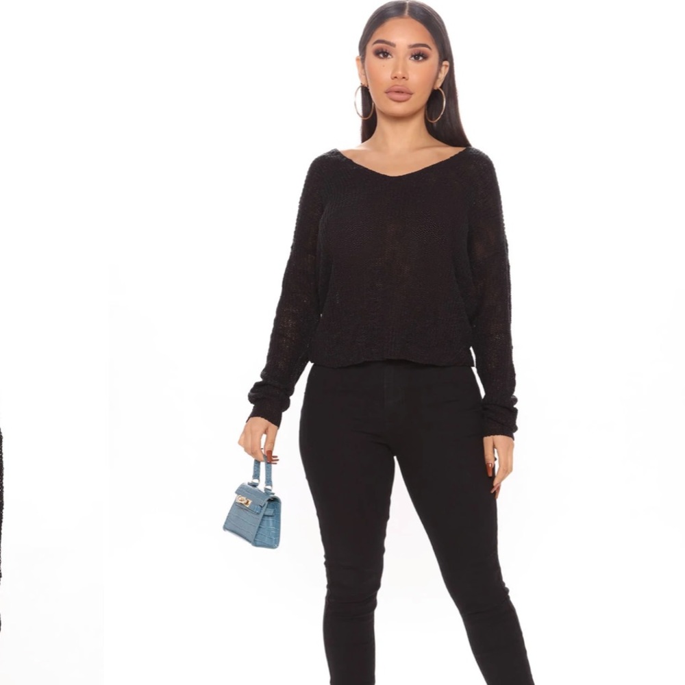 A Twist In Time Sweater- Black